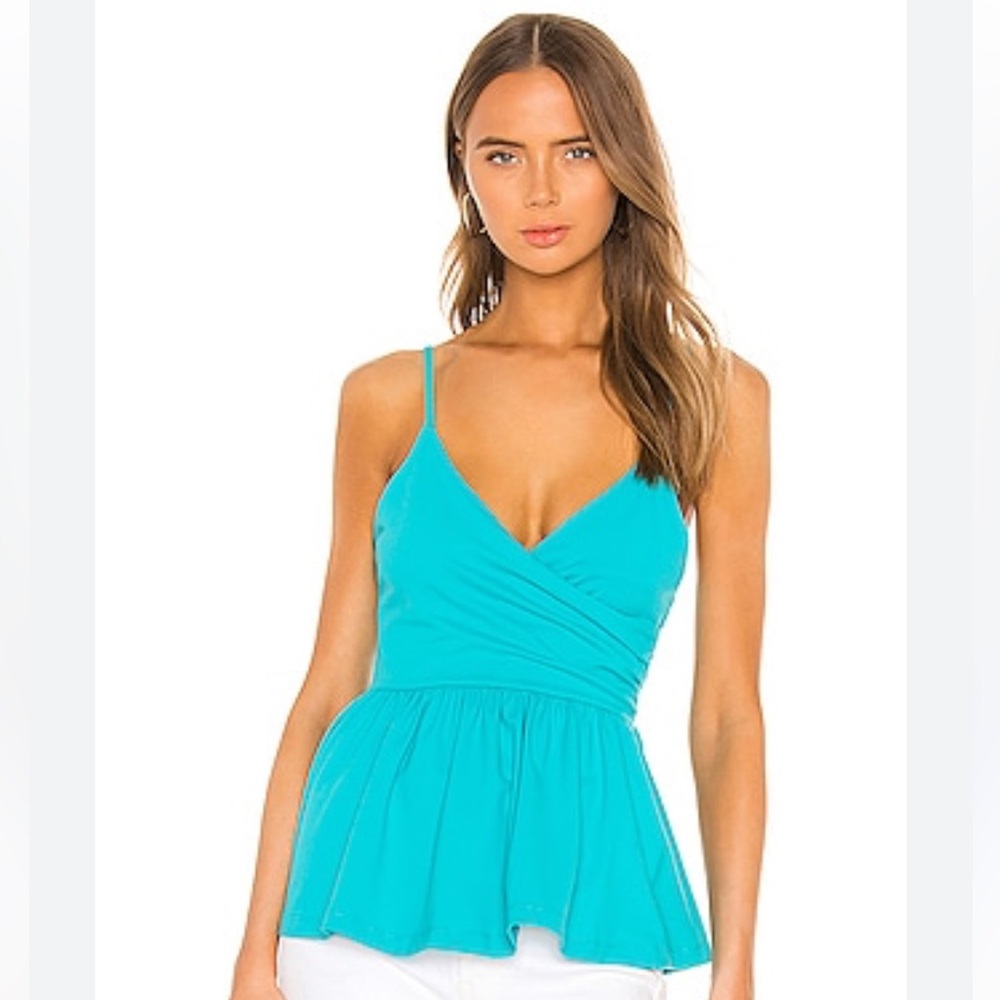 Susan Monaco Teal Peplum Top